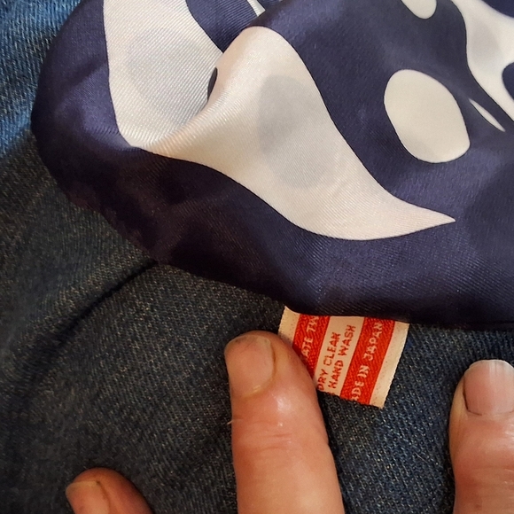 Vintage Optical Navy & White Polka Dot Scarf - Picture 10 of 10